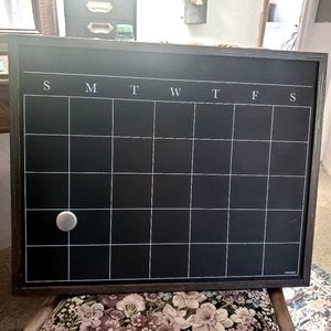 Dark frame chalkboard. New with labels.